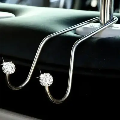 Car Seat Back Hook, Artificial Rhinestone Decor Car Seat Back Hook, Car Interior Accessories