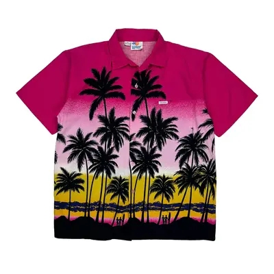 Unbranded Hawaiian Shirt - XL Pink Cotton