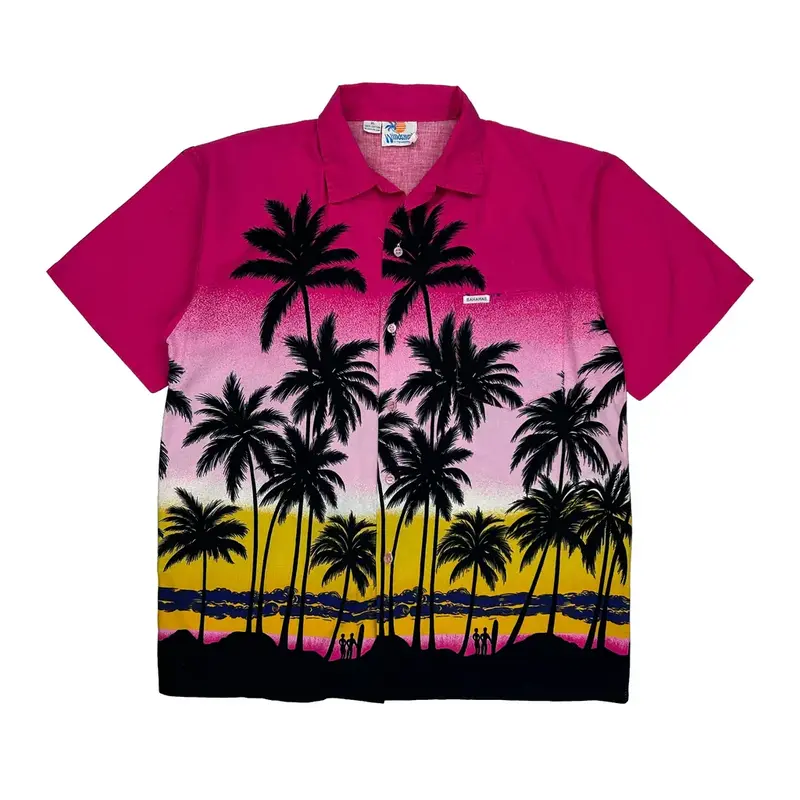 Unbranded Hawaiian Shirt - XL Pink Cotton