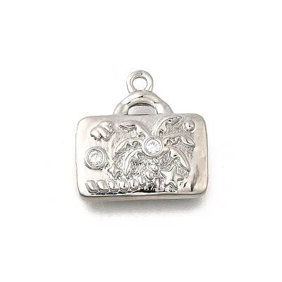 Brass Micro Pave Clear Cubic Zirconia Pendants