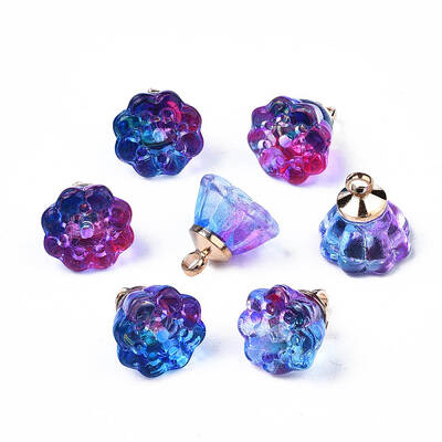 Transparent Spray Painted Glass Charms