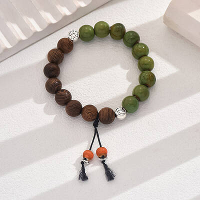 Cute Ceramic Bead Bracelet with Adjustable Colorful Beads for Women
