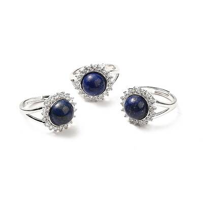 Natural Lapis Lazuli Adjustable Rings