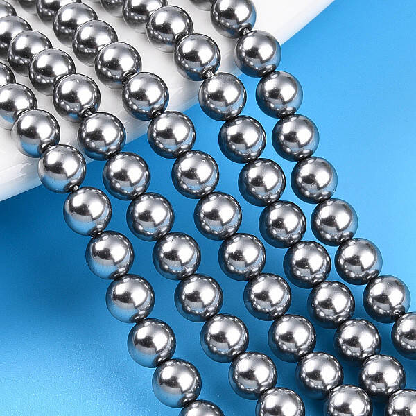 Baking Painted Pearlized Glass Pearl Bead Strands