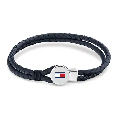 Tommy Hilfiger Bracciale Moderno In Pelle Di Colore Blu 2790656 - Lunghezza: 19 Cm