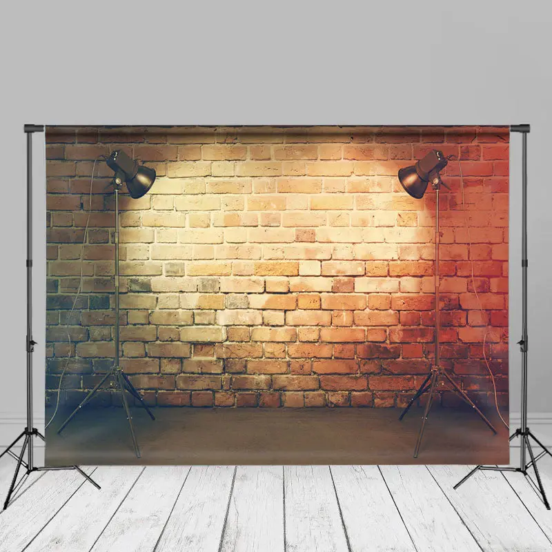 Vintage Floor Red Brick Wall Photo Booth Backdrop - Aperturee