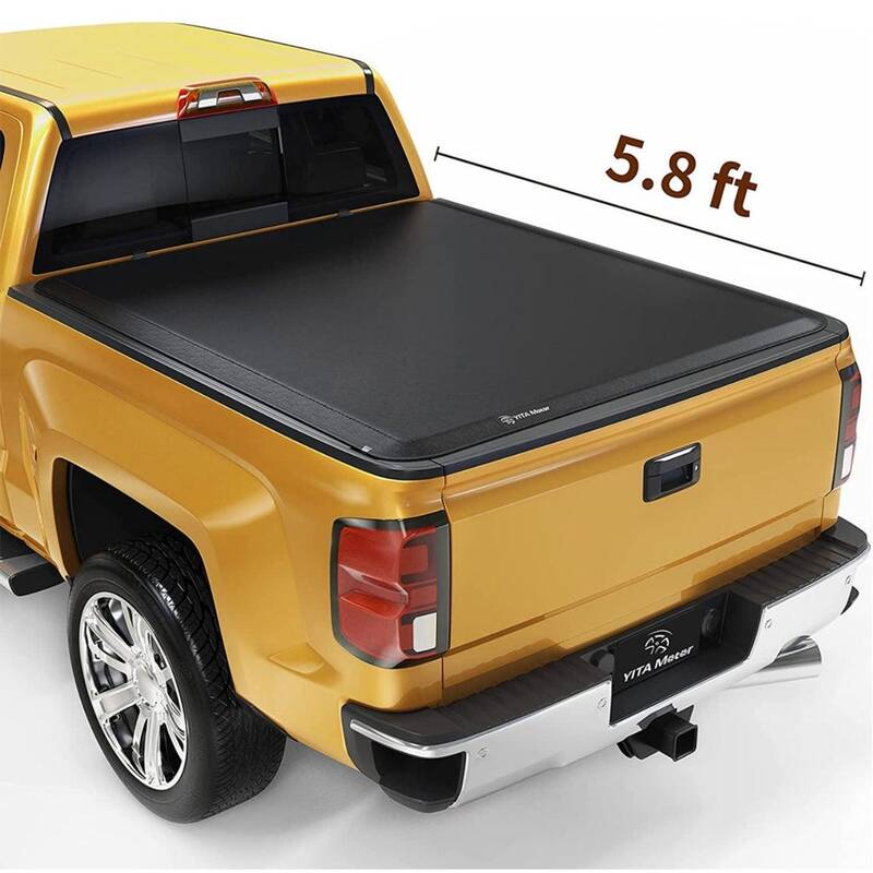 YITAMOTOR® 2014-2019 Chevy Silverado / GMC Sierra 1500 5.8ft Fleetside Bed Soft Roll Up Truck Bed Tonneau Cover