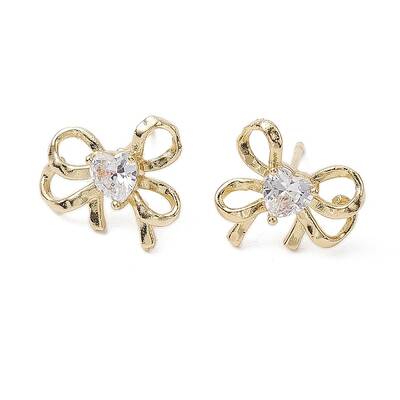 Bowknot Brass Stud Earrings