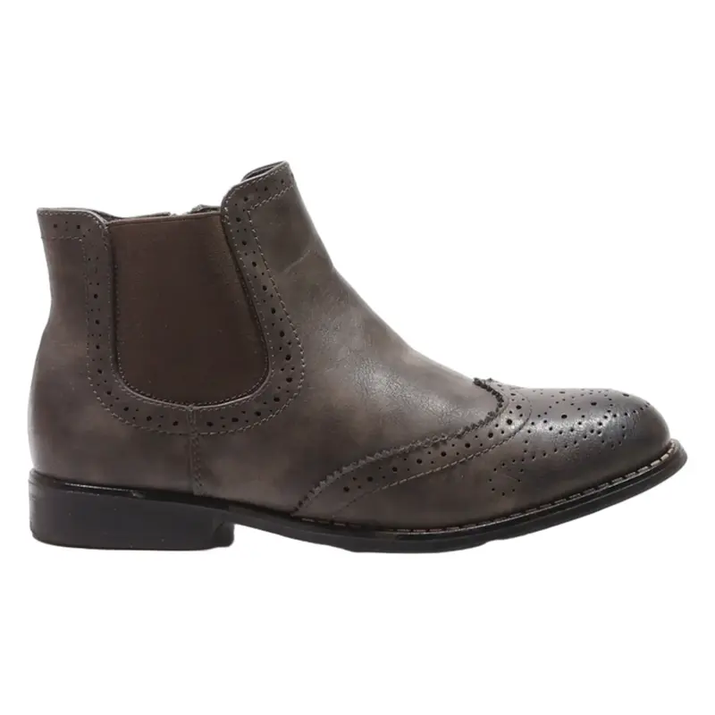 RIEKER BROGUE Chelsea Boots Grey Leather Womens UK 7