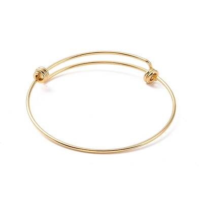 201 Stainless Steel Wire Wrap Extensible Bangle for Women