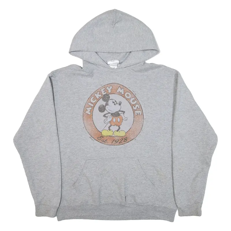 DISNEY Mickey Mouse Womens Grey Hoodie L