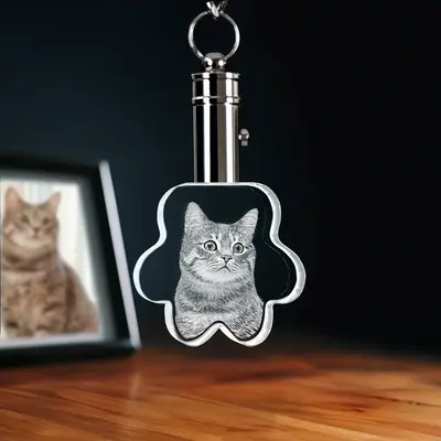 2D Memory Crystal™ - Keychain - Paw-Small