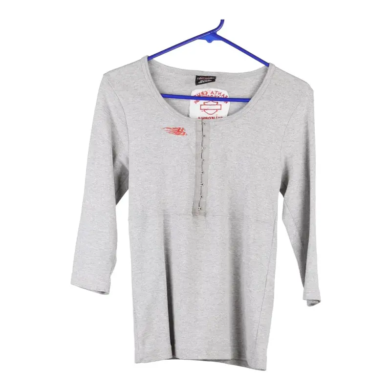 Santa Cruz, California Harley Davidson Top - Medium Grey Cotton Blend