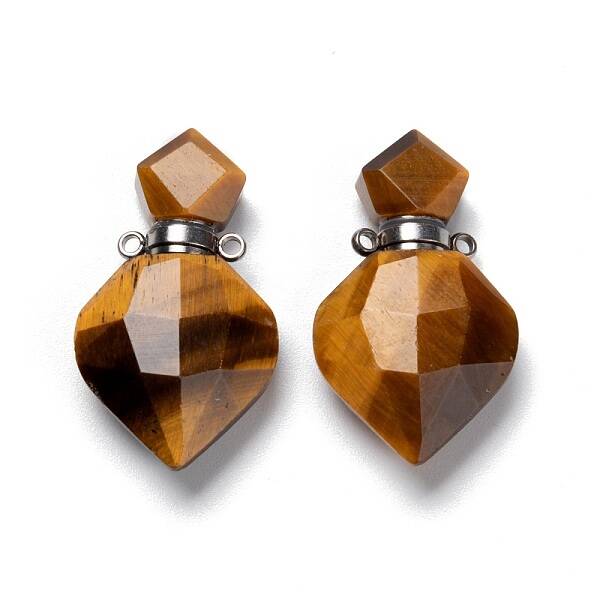 Natural Tiger Eye Perfume Bottle Pendants
