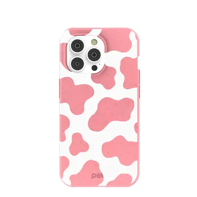 Bubblegum Pink Cow iPhone 14 Pro Case