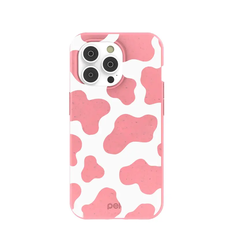 Bubblegum Pink Cow iPhone 14 Pro Case