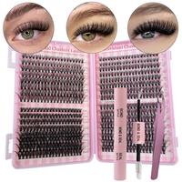 Individual False Eyelashes Kit, 640pcs Mixed Length & Styles Natural Look Eyelash Extensions with Tools, Self Grafting Curl E...