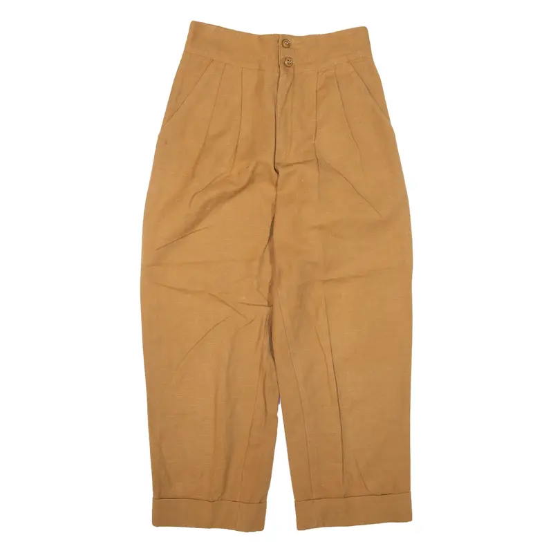 PIZI Trousers Brown Relaxed Straight Womens W24 L23