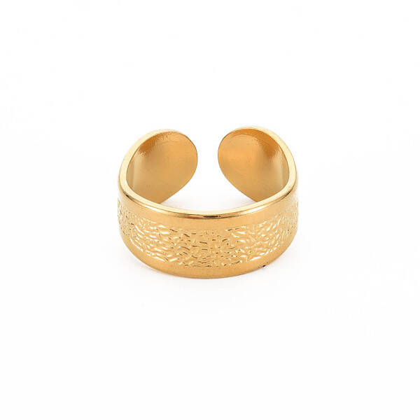 Ion Plating(IP) 304 Stainless Steel Flat Open Cuff Ring for Women