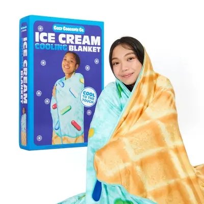 Cozy Concepts Co. Ice Cream Cooling Blanket –Ice Cream Cooling Blanket – Lightweight Summer Blanket for Hot Sleepers & Cu...
