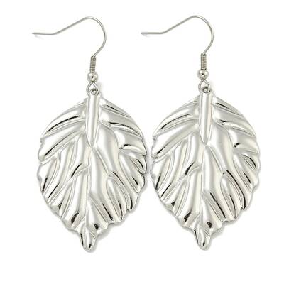 Non-Tarnish Leaf 304 Stainless Steel Dangle Earrings