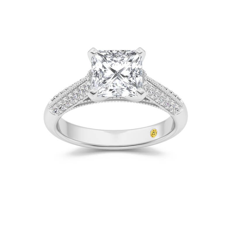 Storm Knife Edged Cathedral Princess Cut Lab Grown Diamond Engagement Ring | 10K White Gold 1 3/4 CT. TW.