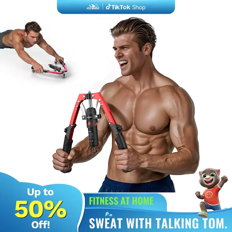 FLYBIRD Chest & Arm Twister - Hydraulic Power Chest Press Machine for Upper Body Strength Training, 2-in-1 Twister arm Traine...