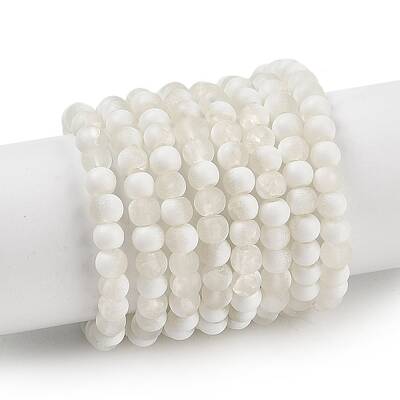 Frosted Crackle Glass Beads Strands