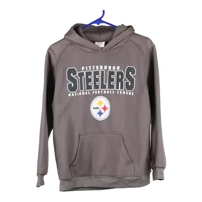 Age 12-14 Pittsburgh Steelers Nfl Hoodie - Large Grey Cotton