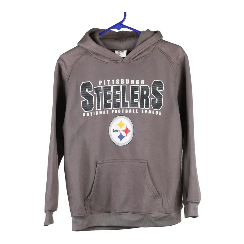 Age 12-14 Pittsburgh Steelers Nfl Hoodie - Large Grey Cotton