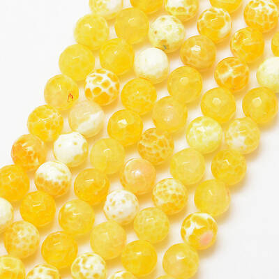 Natural Fire Crackle Agate Bead Strands