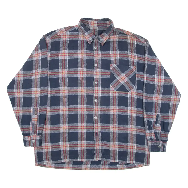 O'NEILL Mens Flannel Shirt Blue Check Long Sleeve M