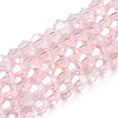 Transparent Electroplate Glass Beads Strands