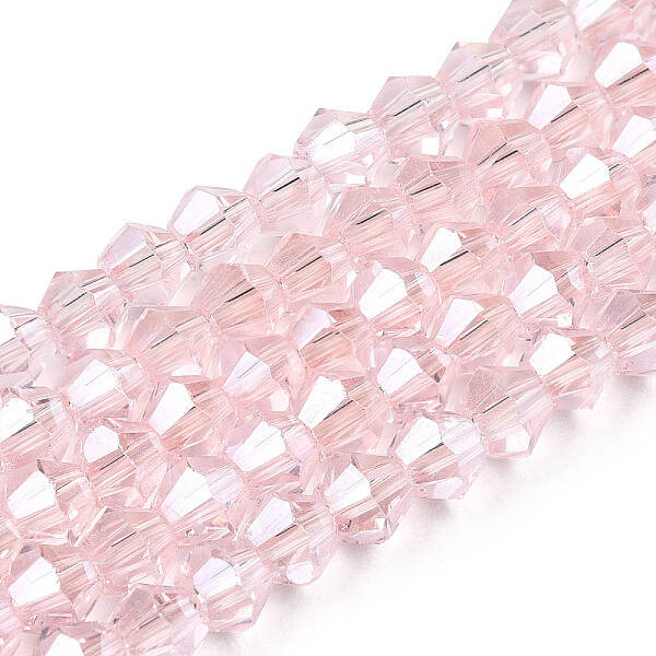 Transparent Electroplate Glass Beads Strands