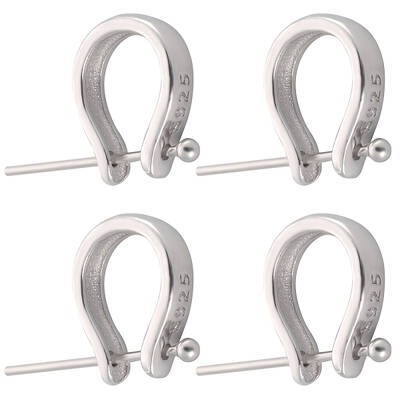 Anti-Tarnish 4Pcs 925 Sterling Silver Teardrop Pendant Bails with Ball Head Pins