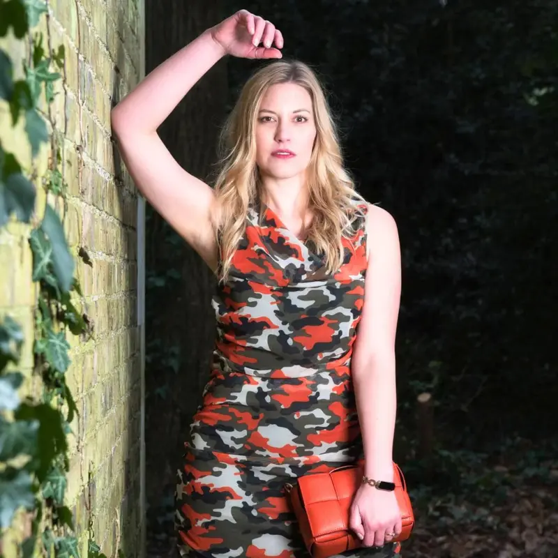Boudicca Summer Orange Camouflage Ruched Dress-Inclusive Plus Size up to UK 24 / US 20 | Size: Size UK 14/ US 10 | Color: Ora...