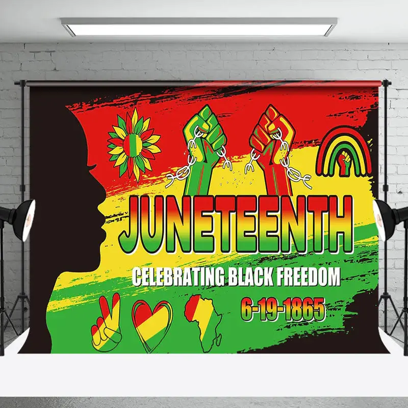 Patriotic Celebrate 1865 Freedom Juneteenth Backdrop - Aperturee