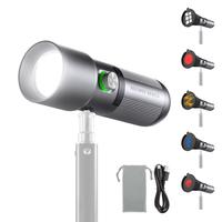 NEEWER BASICS FL10 RGB Photography Flashlight with 4 Colors/20 Gobo Filters/7500mAh, 10W Portable LED Video Spotlight Aluminu...