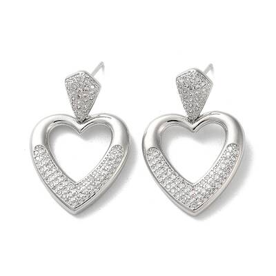 Brass Pave Cubic Zirconia Stud Earrings