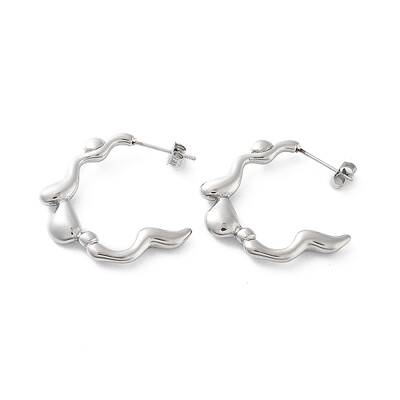 Non-Tarnish 304 Stainless Steel Twist Ring Stud Earrings