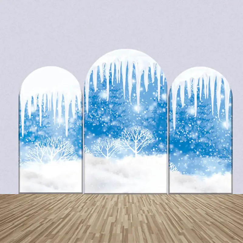 Ice Pick Snow Scene Bokeh Winter Arch Bakcdrop Kit - Aperturee