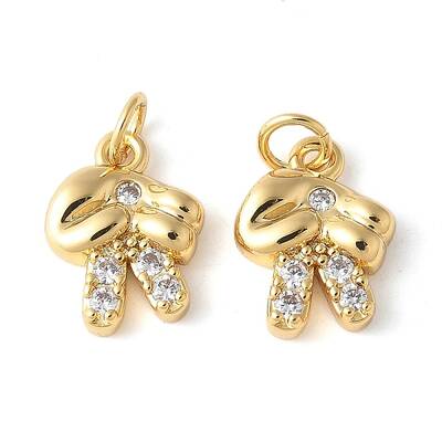 Brass Micro Pave Clear Cubic Zirconia Pendants