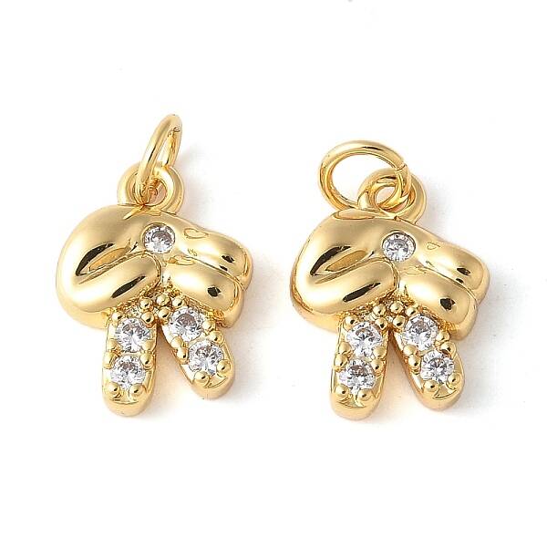 Brass Micro Pave Clear Cubic Zirconia Pendants