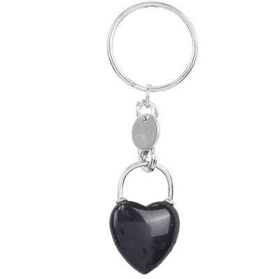 Natural Obsidian Keychain