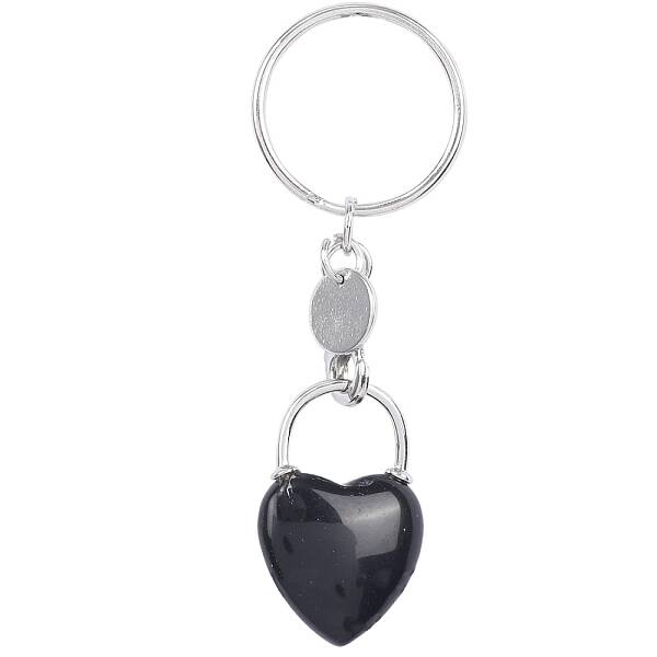 Natural Obsidian Keychain