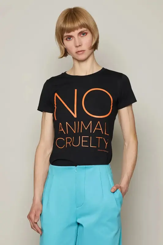 No Animal Cruelty T-Shirt (Black) | size: S