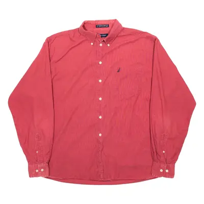 NAUTICA Mens Plain Shirt Red Long Sleeve XL