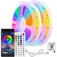 Smart LED Light Strip, 1 Count USB Powered RGB Color Changing Light Strip with Remote & APP Control, Dimmable LED Light Stri...