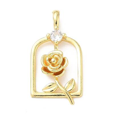 Brass Micro Pave Cubic Zirconia Pendants