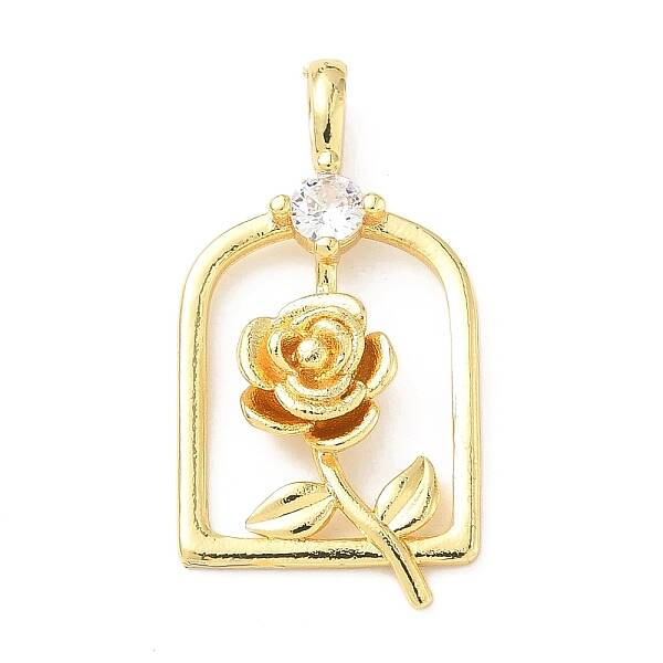 Brass Micro Pave Cubic Zirconia Pendants